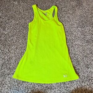 Under Armour Womens HeatGear Ribbed Racerback Tank Top Neon Lime Green Large